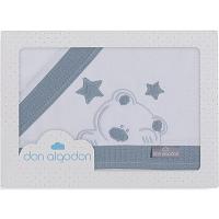 Sábanas cuna D Algodón Oso blanco petroleo nido abeja 3 piezas INTERBABY, 60x120cm