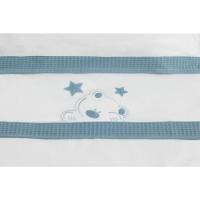 Sábanas cuna D Algodón Oso blanco petroleo nido abeja 3 piezas INTERBABY, 60x120cm