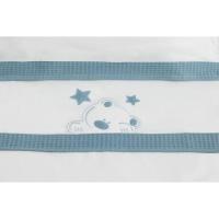 Sábanas Minicuna D Algodón blanco Petroleo nido abeja 3 piezas INTERBABY, 50x80 cm