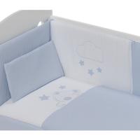 Edredón de cuna nido de abeja Azul con protector y almohada INTERBABY, 60x120 cm