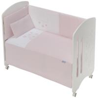 Edredón de cuna nido de abeja Rosa con protector y almohada INTERBABY, 60x120 cm