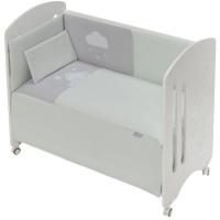 Edredón de cuna nido de abeja Verde con protector y almohada INTERBABY, 60x120 cm