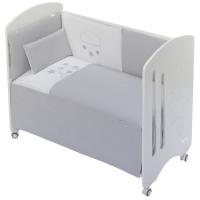 Edredón de cuna nido de abeja Gris con protector y almohada INTERBABY, 60x120 cm