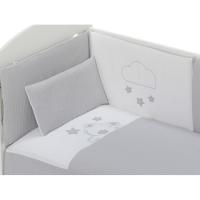 Edredón de cuna nido de abeja Gris con protector y almohada INTERBABY, 60x120 cm