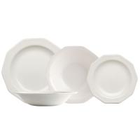 Vajilla Artic White, loza decagonal. Platos 27, 20,5, 20,5 cm CHURCHILL, 12 piezas