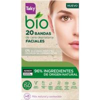 Bandas de cera depilatoria faciales TAKY BIO, caja 20 uds