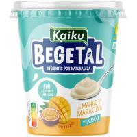 Begetal de coco con mango y maracuyá KAIKU, pack 4x350 g