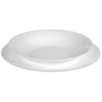 Vajilla White Moon, opal blanco, 12 piezas: 6 platos hondos y 6 llanos BORMIOLI