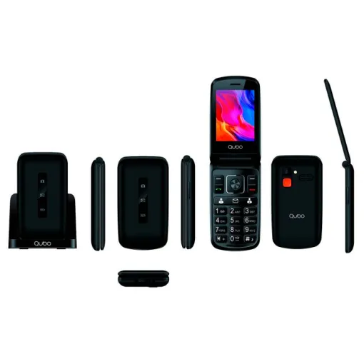 Teléfono móvil libre negro, P210BKC Senior QUBO