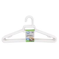 Percha de plástico blanco, 38x17,5 cm CONFORTIME, pack 12 uds.