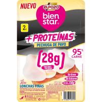 Pechuga pavo +proteinas ELPOZO, lonchas finas, bandeja 120 g