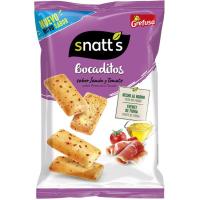 SNATTS urdaiazpiko eta tomate mokadutxoak, poltsa 110 g