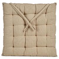 Cojín para silla de cocina beige, 80% algodón y 20% poliéster, 40x40 cm