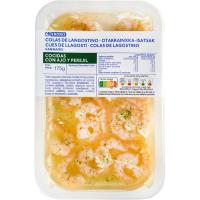 Colas de langostino con ajo y perejil EROSKI, bandeja 175 g