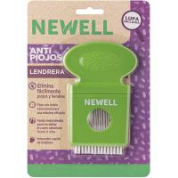 Lendrera antipiojos con lupa y cepillo limpiador NEWELL, 1 ud