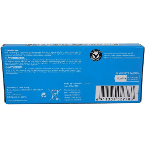 Pila ultra alcalina LR03 (AAA) VONIKO, pack 10 uds