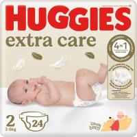 Pañal Talla 2 (3-6 kg) HUGGIES EXTRA CARE, paquete 24 uds