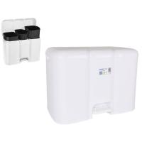 Cubo de basura Patty, pedal, triple cubeta extraible TONTARELLI, 13+8+13 litros