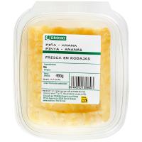 Piña en rodajas EROSKI, tarrina 490 g