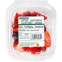 Mix de fresa, frambuesa y arándanos EROSKI, tarrina 225 g