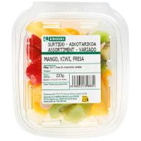 Mix de mango, kiwi y fresa EROSKI, tarrina 225 g