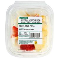 Melón-piña-fresa EROSKI, tarrina 225 g