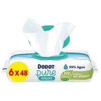 Toallitas 0% plástico DODOT PURE AQUA, pack 6x48 uds