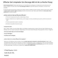 Gel purificante LA ROCHE POSAY EFFACLAR, recambio 400 ml