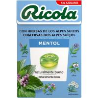 Caramelo mentol sin azúcar RICOLA, caja 50 g