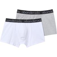 Slip hombre cerrado, algodón elástico, blanco/gris talla M ABANDERADO, pack 2 uds
