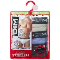 Slip de hombre, algodón elástico, negro/verde pistacho talla L DIM, pack 3 uds
