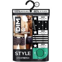 Bóxer hombre algodón elástico, verde talla L DIM, pack 3 uds
