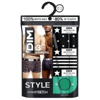 Bóxer hombre algodón elástico, verde talla XL DIM, pack 3 uds
