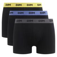 Bóxer de hombre, algodón elástico, negro cintura lila/gris talla L DIM, pack 3 uds