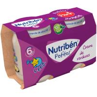 Potito crema de verduras para cena NUTRIBEN, pack 2x190 g