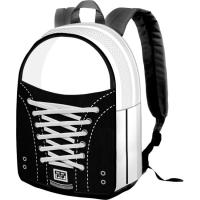OH MY POP! 7220 Sneakers zapatila beltz eta zuri motxila, 43x30x15 cm