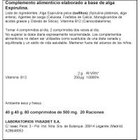 Spirulina + B12 NATURTIERRA, bote 80 uds