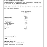 Gazpacho Mediterráneo fresco GARCIA MILLAN, botella 1 litro