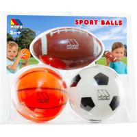 Set 3 balones: fútbol, baloncesto y rugby, Ø 14,5cm edad rec:+3 meses MOLTÓ