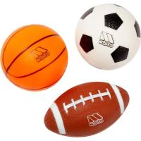 Set 3 balones: fútbol, baloncesto y rugby, Ø 14,5cm edad rec:+3 meses MOLTÓ