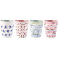Vaso de gres blanco con Langostas e interior teja, 300 ml