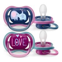 Chupete para niña deco +18 PHILIPS AVENT ULTRA AIR, pack 2 uds