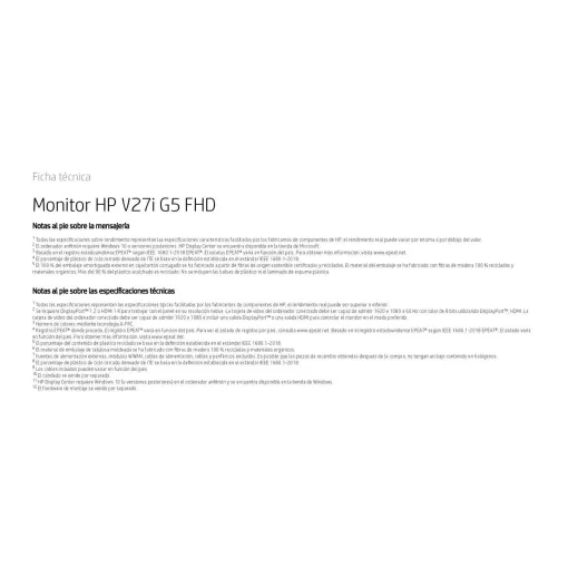 Monitor de 27'' negro, FHD, V27i G5 HP