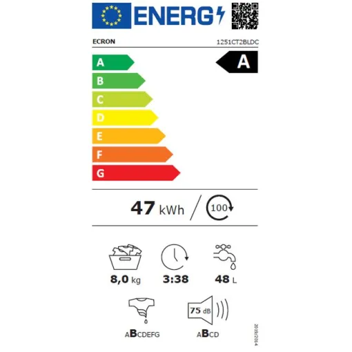 Lavadora de 8 kg 1251CT2BLDC ECRON