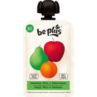 Manzana, pera y albaricoque bio BE PLUS, bolsita 100 g