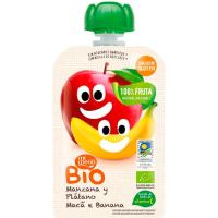 Manzana y plátano bio BE PLUS, bolsita 100 g