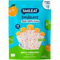 Smilado de pera y melocotón ecológico SMILEAT, pack 5x50 g