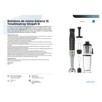 Batidora de mano, 1500W,  Katana 15 TotalDestroy Smash B CECOTEC