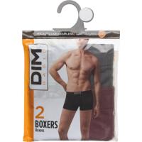 Bóxer de hombre sin costuras, microfibra, gris/granate talla M DIM BASIC, pack 2 uds