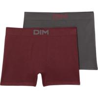 Bóxer de hombre sin costuras, microfibra, gris/granate talla M DIM BASIC, pack 2 uds